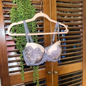 Victoria's Secret Lace Bra in Gray and Cream